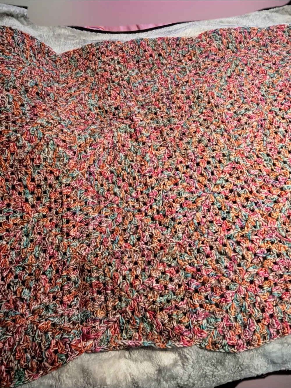 Multicolor Crochet Throw Blanket - Home Bedding